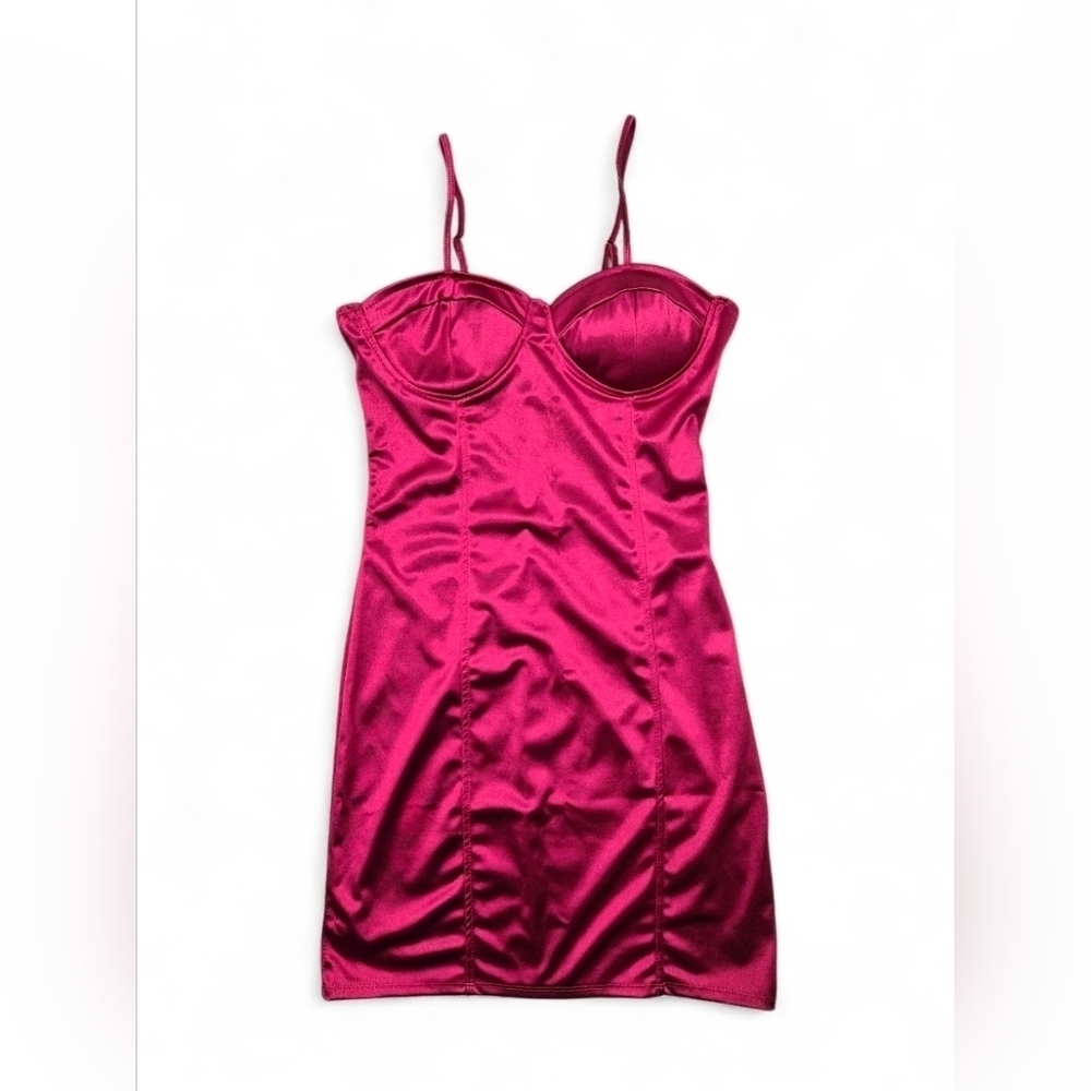 Roma Deep Red Slip Mini Lingerie Dress Corset Style Padded Bra Size Large